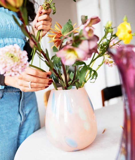 YUKU Vase Rosa (17x17x19,5cm) gefleckt