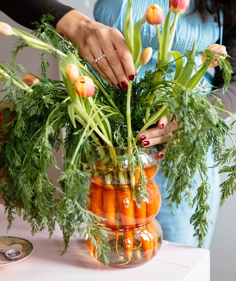 YUKU Vase (14x14x22cm) Gelb