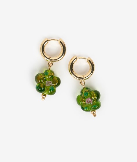 EBBA Blumenanhänger Grün Ohrringe Gold