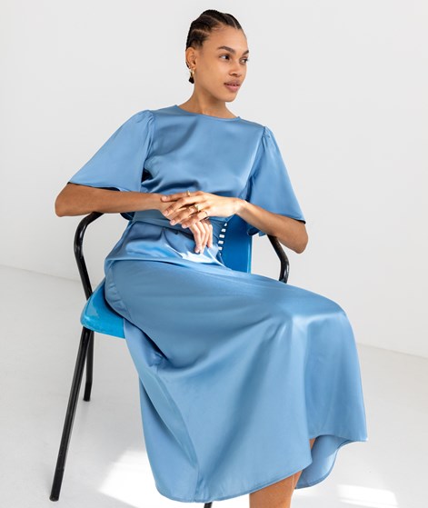 VILA VIMarelle O-Neck Midi Kleid Blau