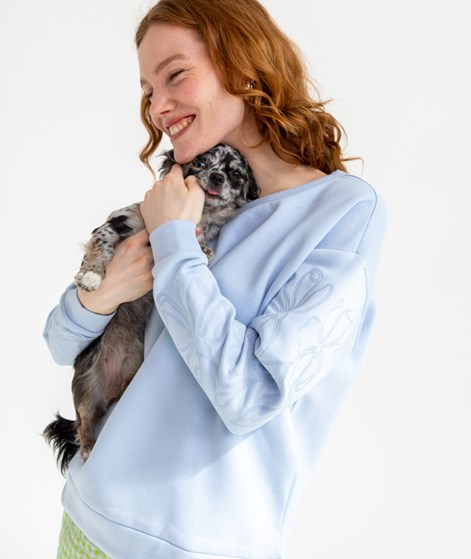 VILA VIMaldea Flower Sweater Hellblau