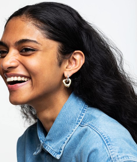 KAUF DICH GLÜCKLICH Herz Ohrringe Goldsilber