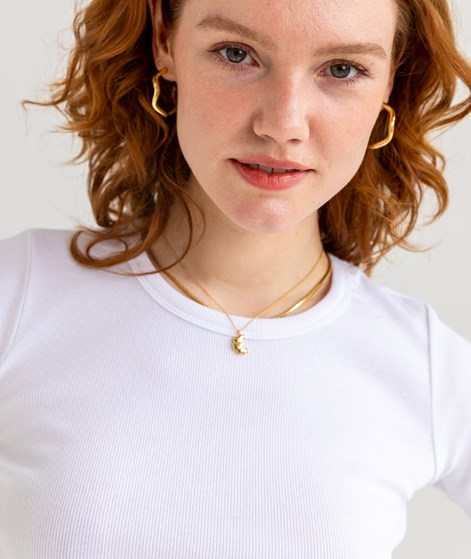 KAUF DICH GLÜCKLICH Geripptes T-Shirt Weiß aus Bio-Baumwolle