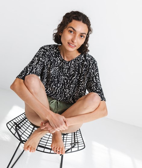KAUF DICH GLÜCKLICH Bluse Schwarz-Weiß gemustert
