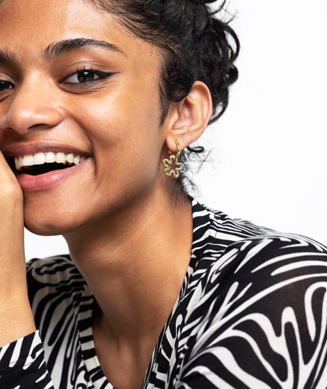 EBBA Blumenanhänger Ohrringe Gold