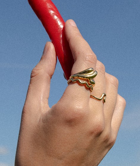 KAUF DICH GLÜCKLICH Wellendesign Ring Gold