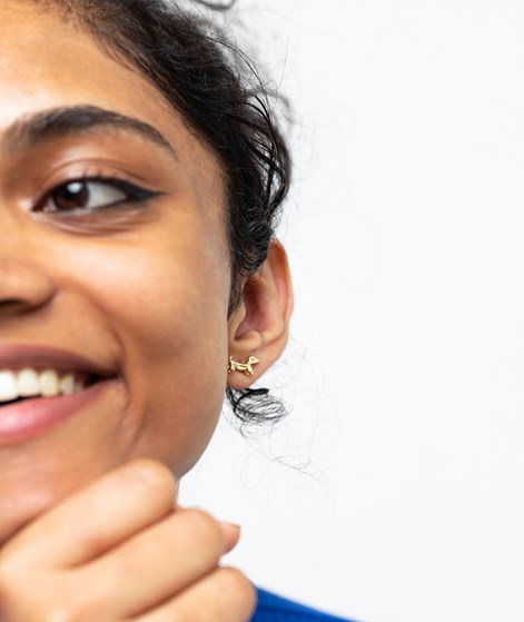 KAUF DICH GLÜCKLICH Dackel Ohrringe Gold