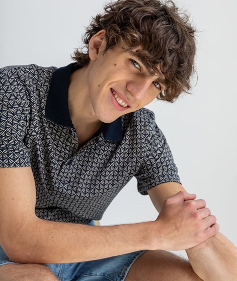 NOWADAYS Pique Print Polo mehrfarbig