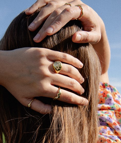 KAUF DICH GLÜCKLICH Ring Breit Gold