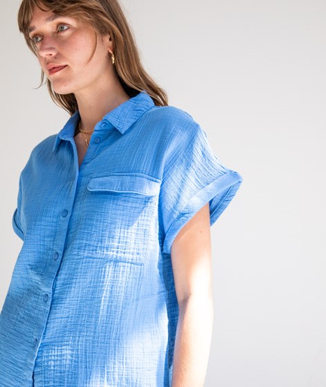 VILA VIlania S/S Bluse Blau