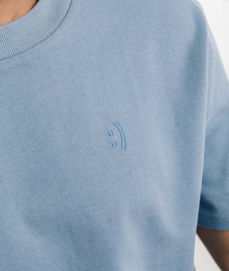 KAUF DICH GLÜCKLICH T-Shirt Smiley Hellblau aus Bio-Baumwolle