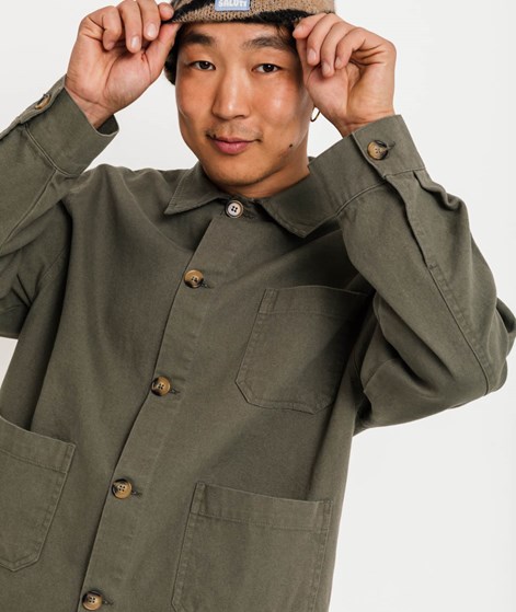 KAUF DICH GLÜCKLICH Hemd Jacke Olivgrün