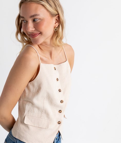 YAS YASTunni Waistcoat Top Beige
