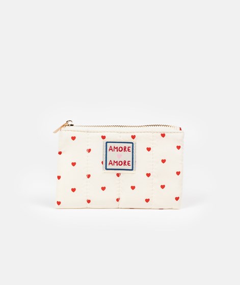 YUKU Geldbörse Cremeweiß Rot