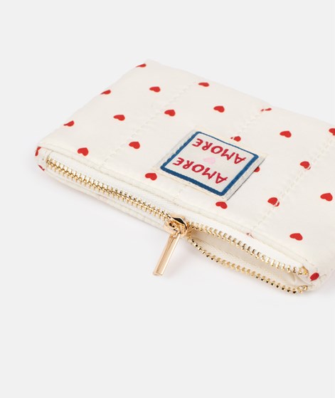 YUKU Geldbörse Cremeweiß Rot