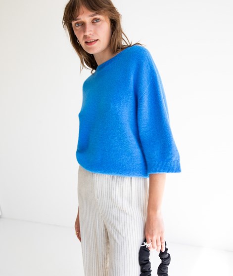 KAUF DICH GLÜCKLICH Strickshirt Knallblau