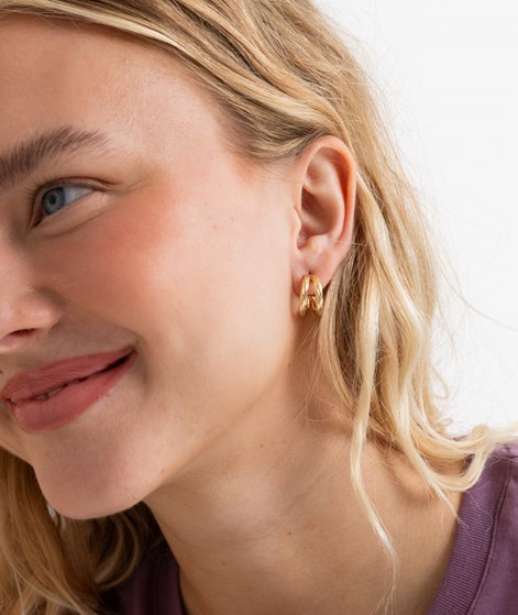 KAUF DICH GLÜCKLICH Doppelte Ohrringe Gold
