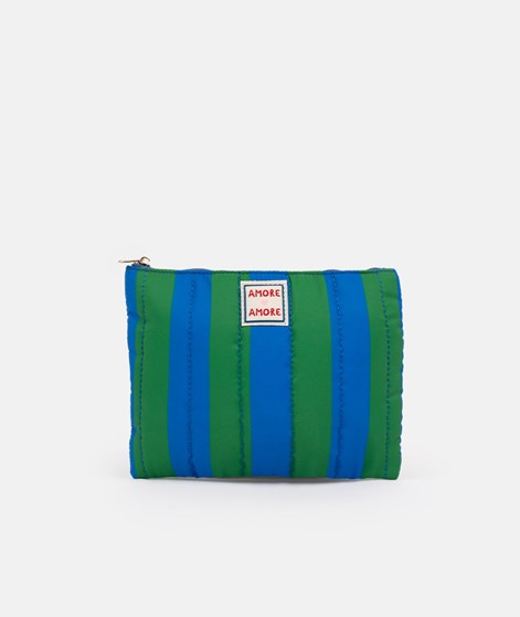 YUKU Kosmetiktasche Blau Grün gestreift