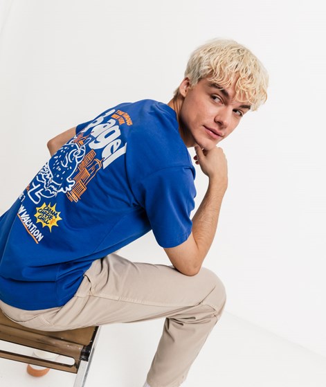 ON VACATION NYC Bagel T-Shirt Blau