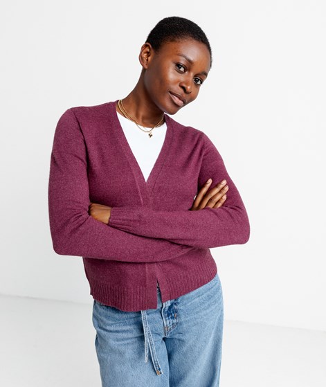 VILA VIRil Short Cardigan Dunkelrot