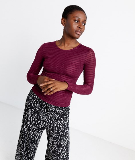 VILA VILarine O-Neck Longsleeve Weinrot