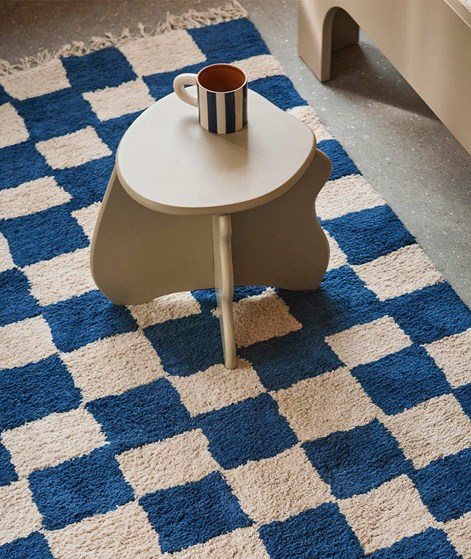 FERM LIVING Mara Teppich (80x150) Creme Blau