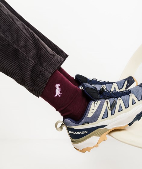 KAUF DICH GLÜCKLICH Socke T-Rex Weinrot (Gr. 41-46) aus Bio-Baumwolle