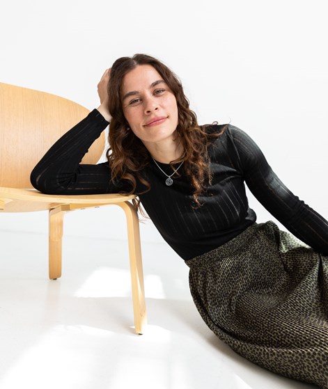 KAUF DICH GLÜCKLICH Longsleeve Transparente Streifen Schwarz