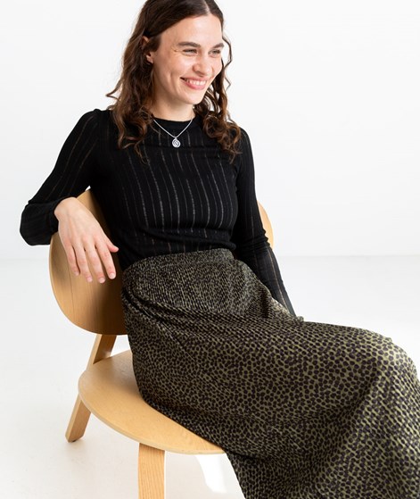 KAUF DICH GLÜCKLICH Rock Khaki gepunktet aus recyceltem Polyester