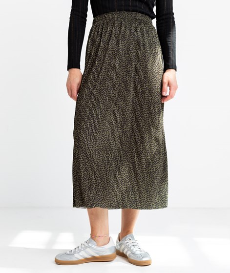 KAUF DICH GLÜCKLICH Rock Khaki gepunktet aus recyceltem Polyester