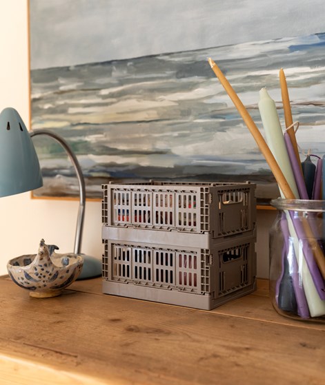 HAY Colour Crate Mini 2er-Set Box Grau (8 x 13 x 17)