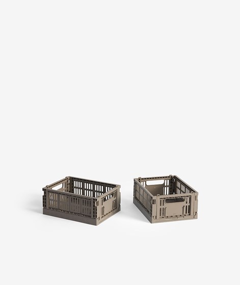 HAY Colour Crate Mini 2er-Set Box Grau (8 x 13 x 17)