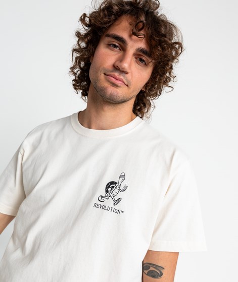 REVOLUTION Printed T-Shirt Cremeweiß