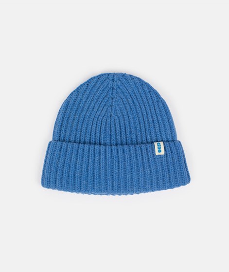 KAUF DICH GLÜCKLICH Mütze Hellblau aus recycelter Wolle