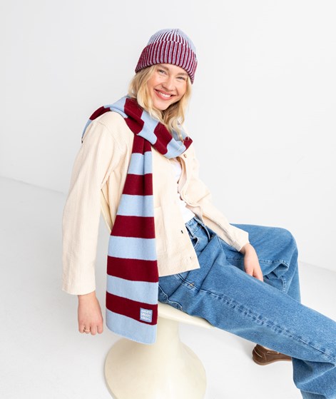 KAUF DICH GLÜCKLICH Schal Bordeaux Hellblau