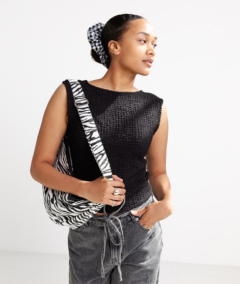 KAUF DICH GLÜCKLICH Top Gerippt Schwarz