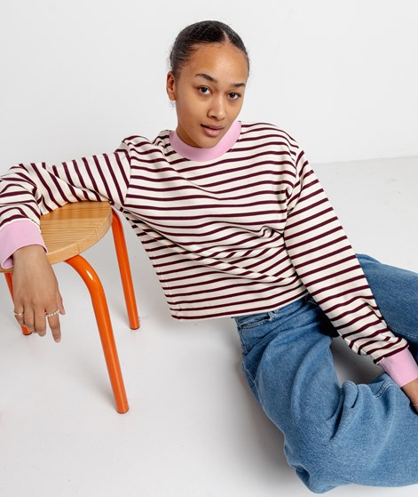 KAUF DICH GLÜCKLICH Streifen Sweater Rosa Akzente