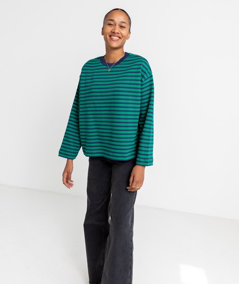 ARMEDANGELS Frankaa Maarlen Sweater Stripe Grün Blau