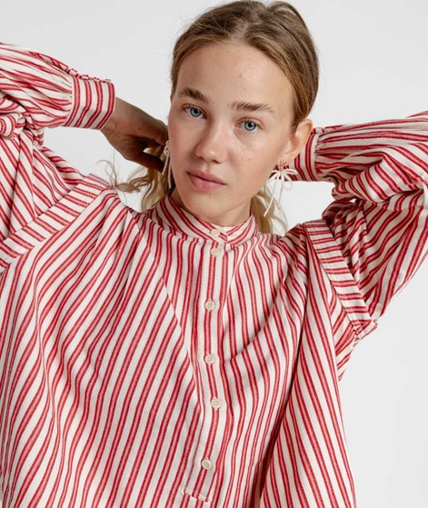 FRNCH PARIS Choupette Bluse Rot Creme gestreift