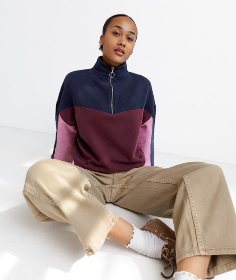 KAUF DICH GLÜCKLICH Sweater Blau Rosa Bordeaux