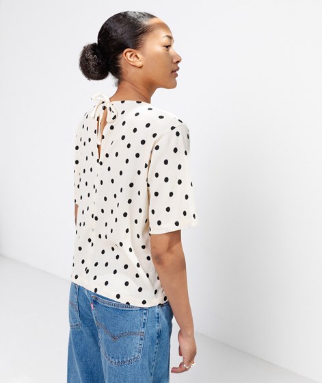 KAUF DICH GLÜCKLICH Bluse gepunktet Creme aus recyceltem Polyester