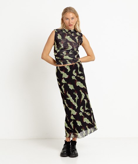 JAN N JUNE Ruffle Mesh T-Shirt mehrfarbig gemustert