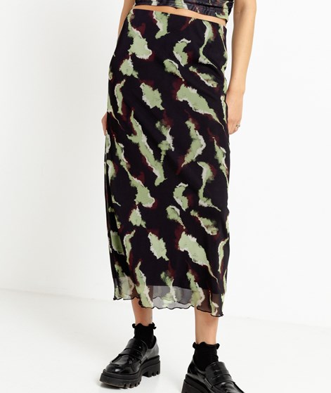 JAN N JUNE Smuk Mesh Maxi Rock mehrfarbig gemustert