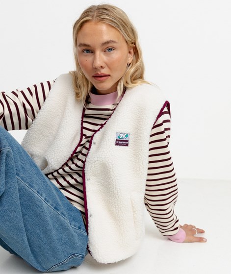 ON VACATION Wanderlust Fleece Weste Cremeweiß