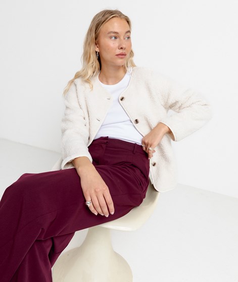 VILA VIAda Teddy Jacke Cremeweiß