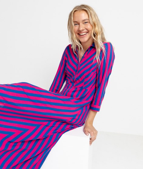 YAS YASSavanna Kleid Pink und Blau gestreift