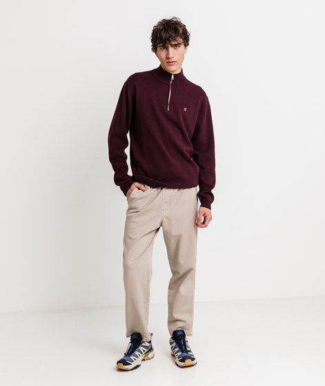 NOWADAYS Quarter Zip Sweater Weinrot