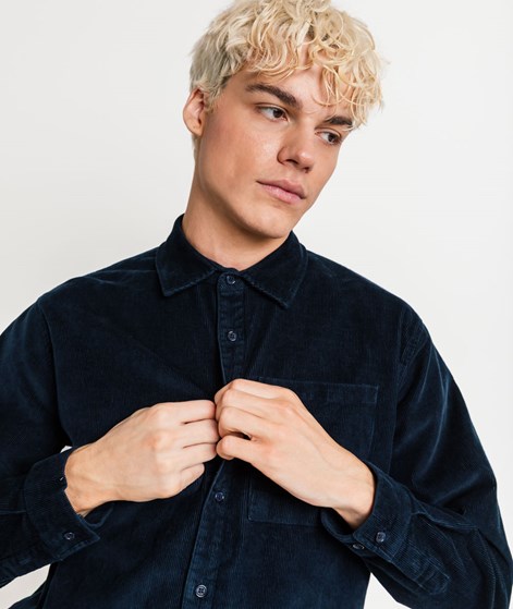 KAUF DICH GLÜCKLICH Cord Hemd Dunkelblau aus Bio-Baumwolle