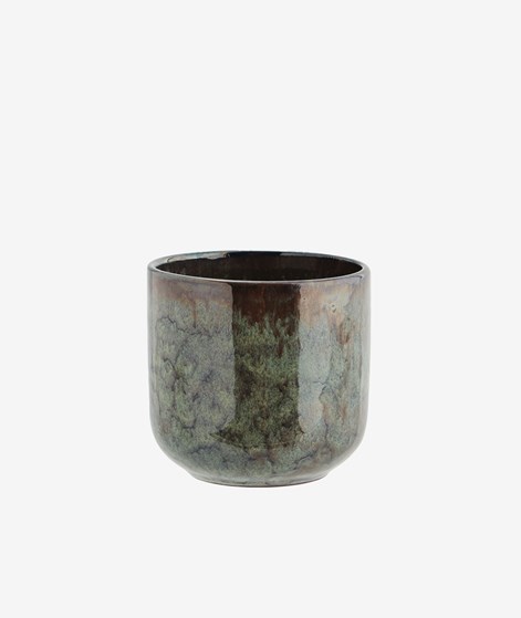 MADAM STOLTZ Steingut Becher Grün Braun