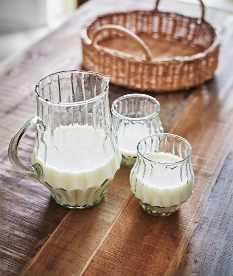 MADAM STOLTZ Glas Kanne Grünlich Transparent